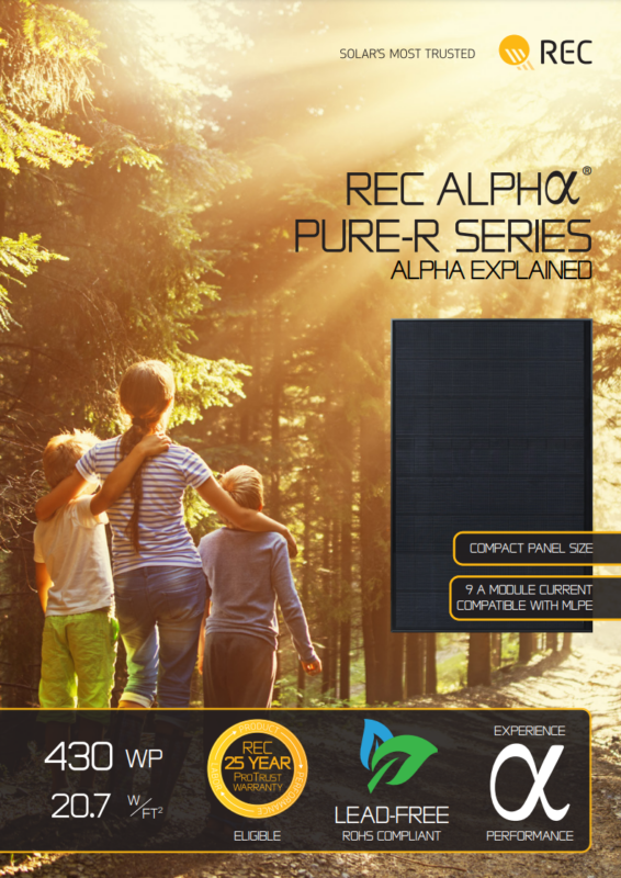 Cover of the REC Alpha Pure-R Series Alpha Explained brochure